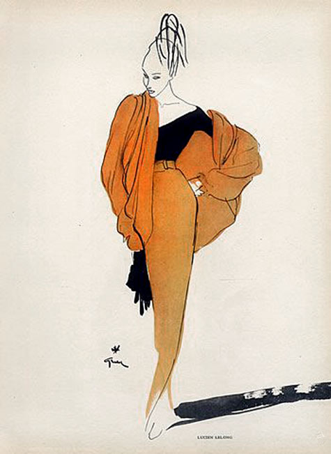 Lucien-Lelong-1946-René-Gruau,-Evening-Gown,-Fashion-Illustration Lucien Lelong-1946-René Gruau,