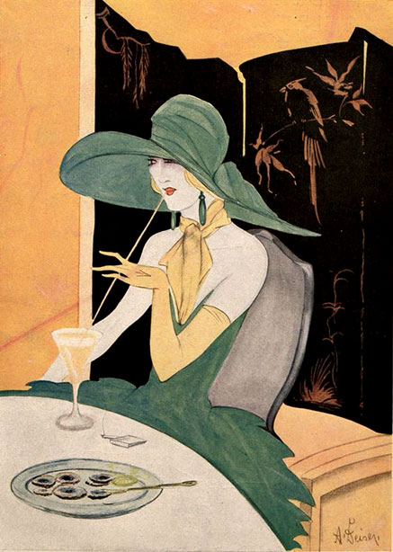 magazine-cover-art,-by-ADeiser Art deco woman with cocktail - magazine cover art, by A Deiser