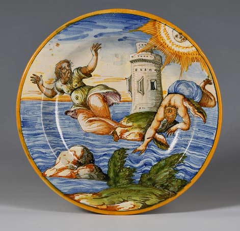 majolica-plate-1540 maiolica-istoriato-dish-1570