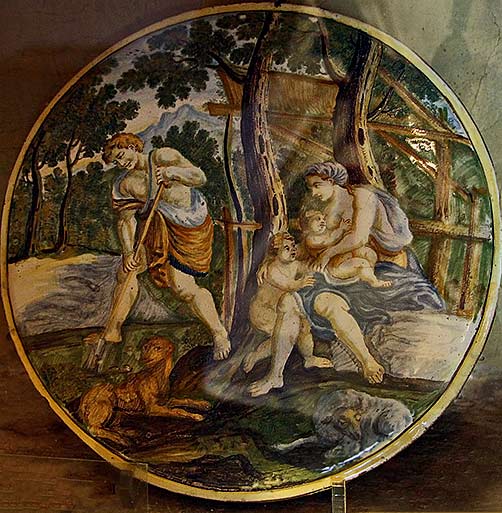 Maiolica_di_castelli,_lavoro_dei_progenitori,_1700-50_ca