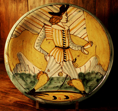 majolica-boy-with-flag Majolica-montelupo,--boy-and-flag,-1620-40-.