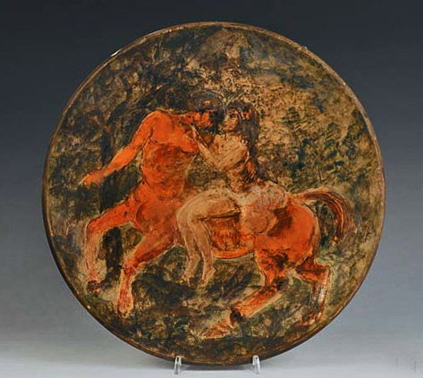 Manlio-Trucco-centaur-with-female Manlio-Trucco-(1884-1974)-nude-female-centaur.-On-the-back,-incidentally-signature-and-initials,-Albisola