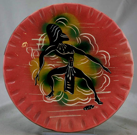 marc-bellaire-mid-century-modern-plate Marc-Bellaire-mid-century-modern-California-10inch-plate---Balinese figure