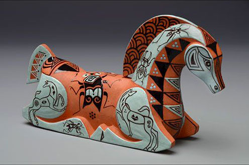 Ceramic-horse-sculpture-mariko-swisher Mariko-Swisher-contemporary-ceramic-horse