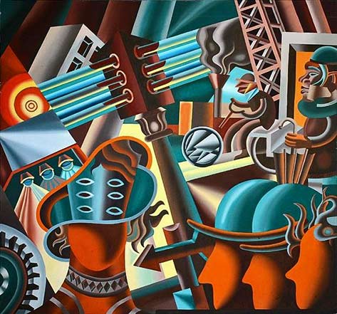 Mark-Kostabi,-Back-to-the-Futurist,-1991 Mark Kostabi, Back to the Futurist, 1991 Futurismic art