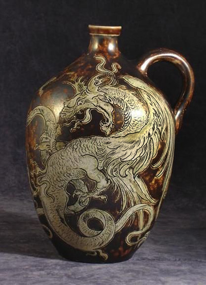 dragon-decor-martin-bros-jug-417x578 Martin Brothers Victorian Aesthetic Movement Stoneware Pottery