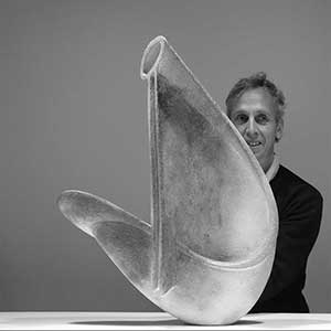 Martin-McWilliam-ceramic-art Martin McWilliam with one of his ceramic sculptures