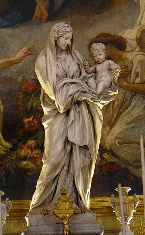 Mary-and-Christ-Child-Sculpture Statue of Virgin Mary by Jean-Baptiste Pigalle