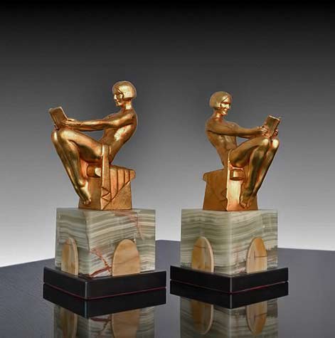 Max-Le-Verrier-famous-bookends-'delassement'-circa-1930-French-Cab Max-Le-Verrier-art deco-bookends