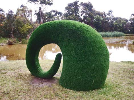 Sebastian-Di-Mauro-sculpture mcclelland-gallery-Snuffle green sculpture Sebastian Di Mauro