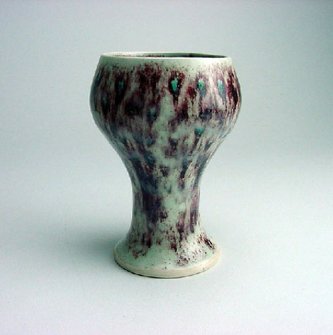 Chalice - Isabelle-Petrik-(1909-1978)--crackle-glazed-chalice-vessel MCM-1950's--Isabelle Petrik-(1909-1978)-n-crackle- glazed chalice vessel