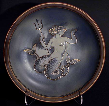 Mermaid-with-Trident-Dish-Nyland-Gunnar-1944 Mermaid with Trident Dish Nyland Gunnar 1944