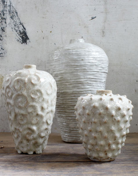 mervyn_gers_ceramic_vessels.jpg mervyn gers ceramic vessels with heavy textured white surface