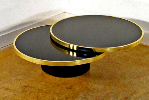 brass-and-glass-swivel-cocktail-table metropolis-modern-design-institute-of-america-brass-and-glass-swivel-cocktail-table