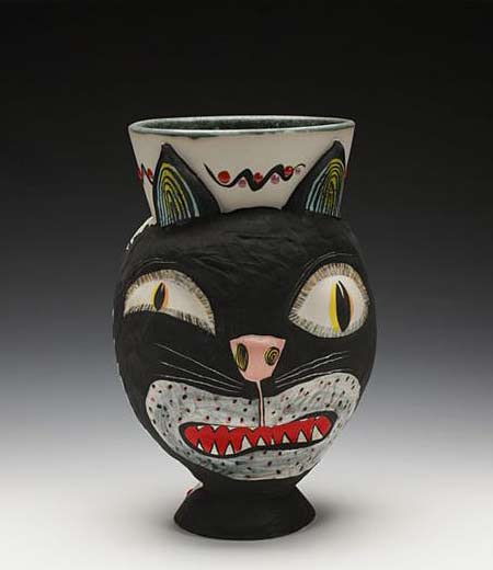 Michael-Corney---SchallerGallery Michael-Corney cat head vase