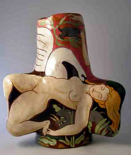 Michael-Kay-pottery Michael Kay-Leda and the swan