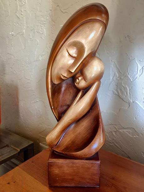 Mid-Century-Modern-Ceramic-Sculpture-Madonna-&-Child Mid-Century-Modern-Ceramic bust