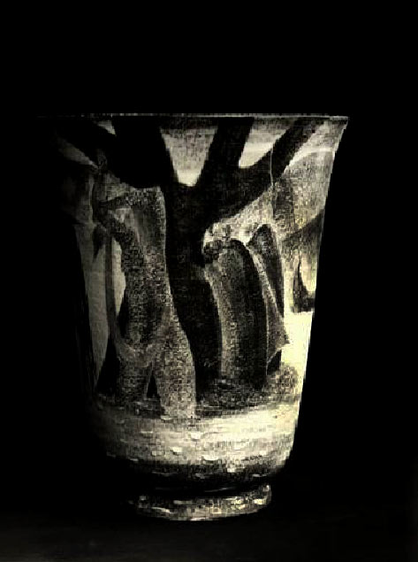 -Jar-made-by-the-House-of-Art-Albissola-Head-design-by-De-Salvo Milan--VI-Art-Triennial.-Painted Pottery Jar made by the House of Art-Albissola-Head design by De Salvo