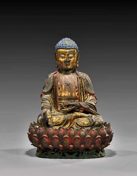 Ming-Dynasty-Buddha Gilded Ming-Dynasty-Buddha,-16-inches,-sold-to-Internet-bidder-for-$54,900.-I.M.-Chait-image