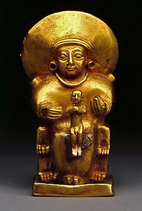 Ancient-Hittite-sun-goddess- Arinna. Gold statue - Ancient Hittite sun goddess, more commonly referred to simply as the sun goddess of Arinna.