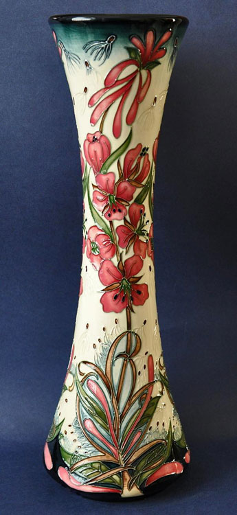 Moorcroft-Pottery-Willowherb-vase English Moorcroft-Pottery-Willowherb vase - pink flower motif