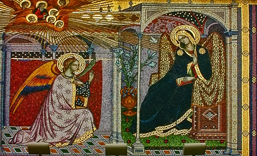 mosaic-lannunciazione-artist-isabel-piczek504x307 Mosaic-L'Annunciazione-1981-by-artist-Isabel-Piczek----Our-Lady-Queen-of-Angels-Plaza-Church