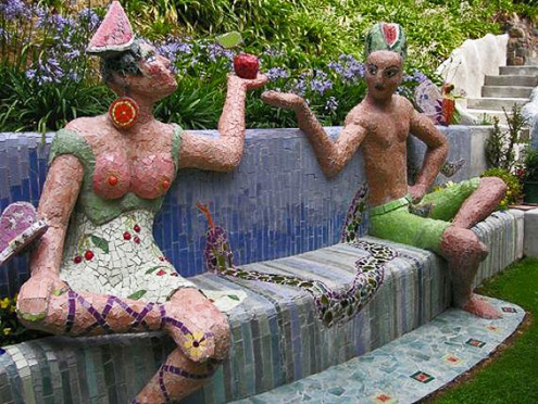 mosaic-sculpture-garden-nz-495x372 Mosaic-Sculpture-Garden---Linton,-New-Zealand Adam and Eve mosaic sculpture