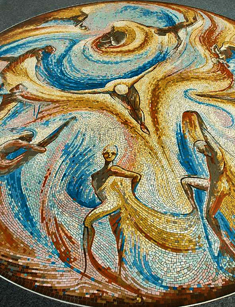 iowa-uni-movement-and-vitality-mosaic-475x619 Movement-and-Vitality-floor-mosaic-for-the-recreation-centre-of-the-University-of-Iowa-in-Iowa-City-by-mosaic-artist-Gary-Drostle