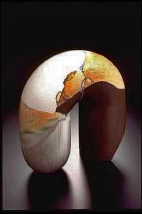 Munemi Yorigami-ceramic-recreation-sculpture munemi-yorigami recreation biomorphic sculpture