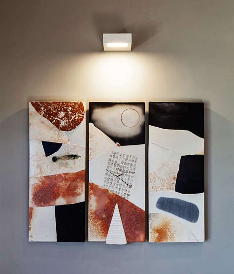 Munemi-Yorigami-ceramic-sculpture munemi-yorigami-wall-panels - three rectangular recreation sculptures