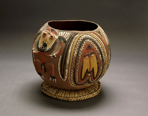 Kwam-eating-bowl-477x374 Naimi-constructed,-decorated-by-maleEating-bowl-Kwam,-c.-1986;-E.-Sepik-Providence,-Wosera-area-(SW-Maprik)