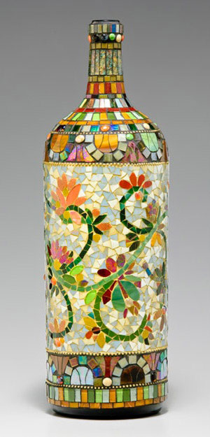 Nancy-Keating-mosaics Nancy-Keating ceramic mosaic bottle