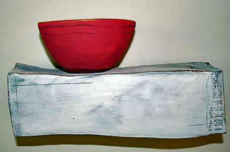 nancy-selvin_red-bowl nancyselvin_red bowl on ceramic support base