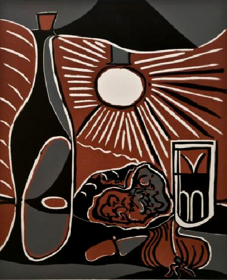 Nature-morte-au-Casse-Croute----Linocut-Picasso Nature morte au Casse Croute----Linocut by Picasso