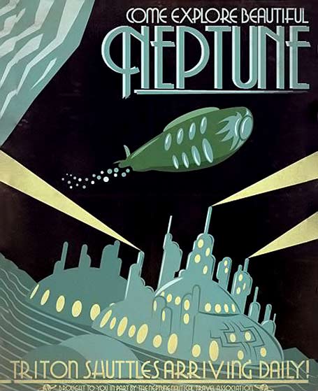 Neptune-travel-poster Science fiction travel poster