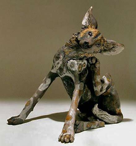 nick-mackman-dog-sculpture nick-mackman-sculptures--Wild-Dog-Sculptures---Clay-Animal-Sculptures-by-Nick-Mackman