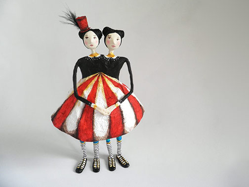Ninots-of-Natalia-Mendoza Natalia-Mendoza - paper mache siamese twins