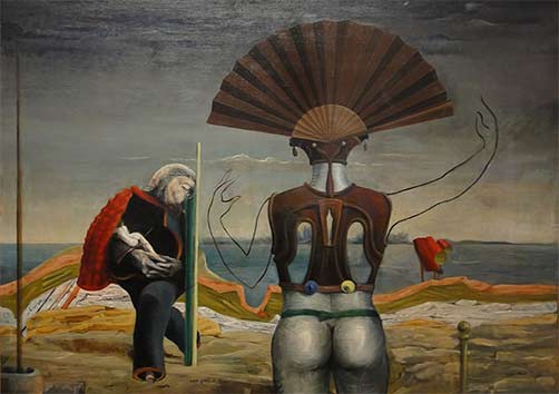 NYC---MoMA-Woman,-Old-Man,-and-Flower-by-Max-Ernst Woman,-Old-Man,-and-Flower-by-Max-Ernst painting Surreal