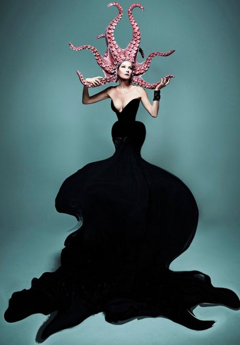 Renata Litvinova-with-octopus-hat Ocopussi-Headpiece - Renata Litvinova in a photo shoot for the magazine SOBAKA.RU