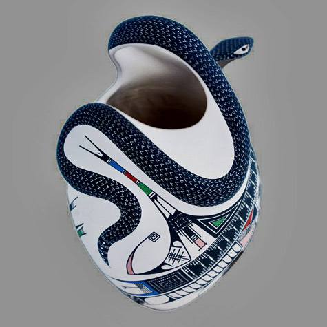 olivia-dominguez-snake-olla-475x475 Mata Ortiz - Olivia Dominguez Snake Olla----fluid-lines