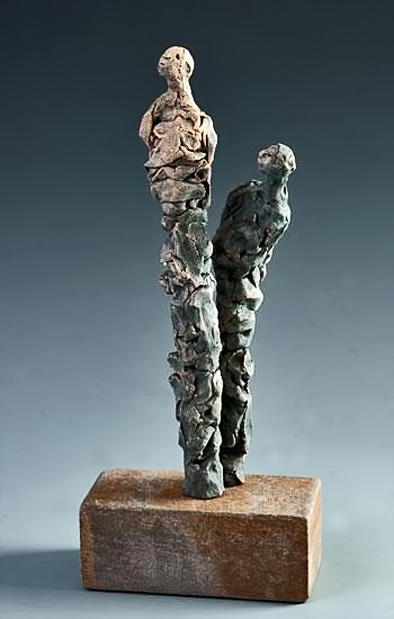 roelna-louw-sculpture-394x619 Original-ceramic-figures.-Finished-in-stains-and-under-glazes-Standing-on-a-stained-limestone-base