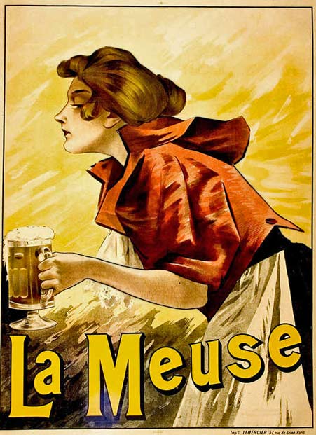 French-beer-poster original-french-beer-scene-poster