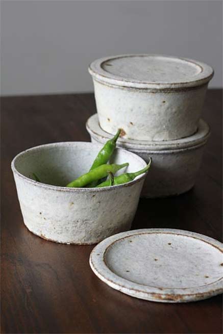 Lidded-ceramic-bowls Lidded-ceramic-bowls and green chilis