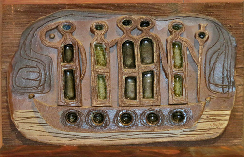 Oscar-Bucher-Pottery-Plaque Oscar-Bucher-Pottery-PlaqueDavis-and-Taft1970's
