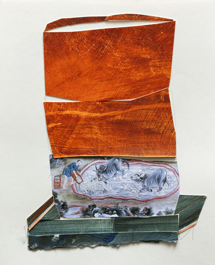 nancy-selvin-mixed-media oxen-mixing-clay-mixmedia-on-papernancy-selvin