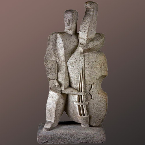 Pablo-Curatella-Manes-'Le-Contrebassiste,' Pablo-Curatella-Manes-Sculpture-'Le-Contrebassiste,'-1922 GALERIE-JACQUES-DE-VOS