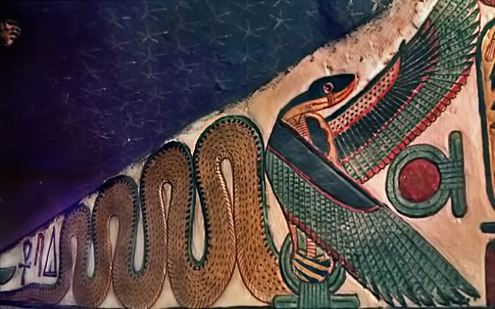 Painting-of-a-winged-cobra-from-the-staircase-leading-to-the-burial-chamber-of-Queen-Nefertari