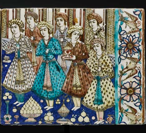 Qajar-polychrome-tile Qajar-polychrome-tile-with-figures-persia-19th-century-sotheby's