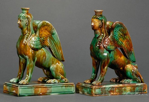 pair-of-wedgwood-majolica-sphinx-candlesticks-475x324 Pair-of-Wedgwood-Majolica-Sphinx-Candlesticks,-England,-c1867