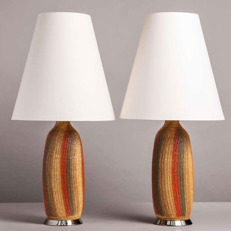 sixties-textured-lamps Pair--Textured-Ceramic-Table-Lamp-1960s-Talisman